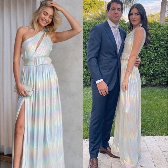 Retrofete Andrea Dress in iridescent ombré rainbow - Picture 7 of 7